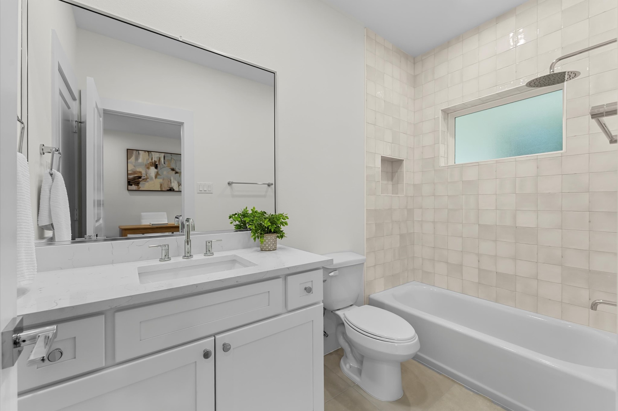 4129 De George Street Houston, TX 77009 - Photo 23 of 46 a bathroom with a sink a toilet and shower
