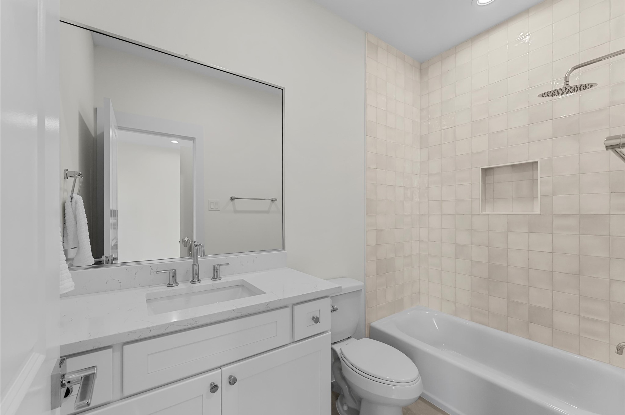 4129 De George Street Houston, TX 77009 - Photo 26 of 46 a bathroom with a sink a toilet and shower