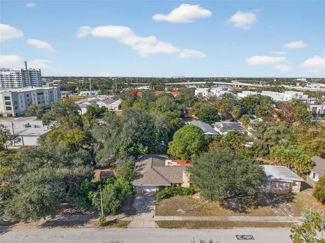 an aerial view of multiple house