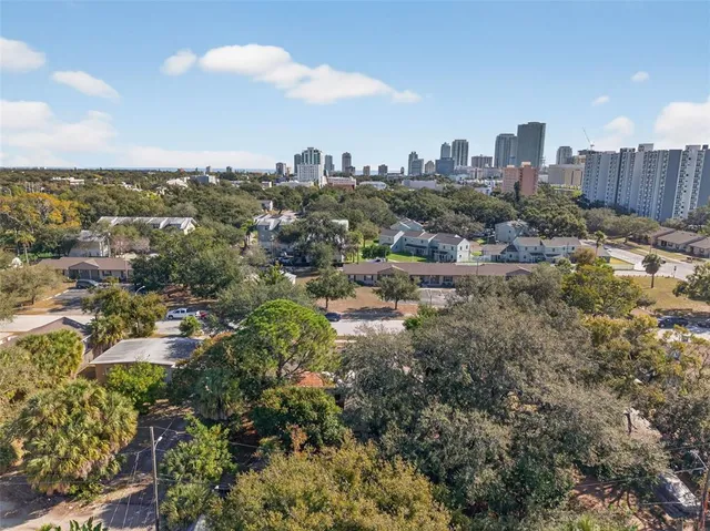 an aerial view of multiple house