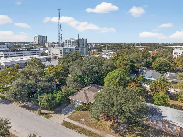 an aerial view of multiple house