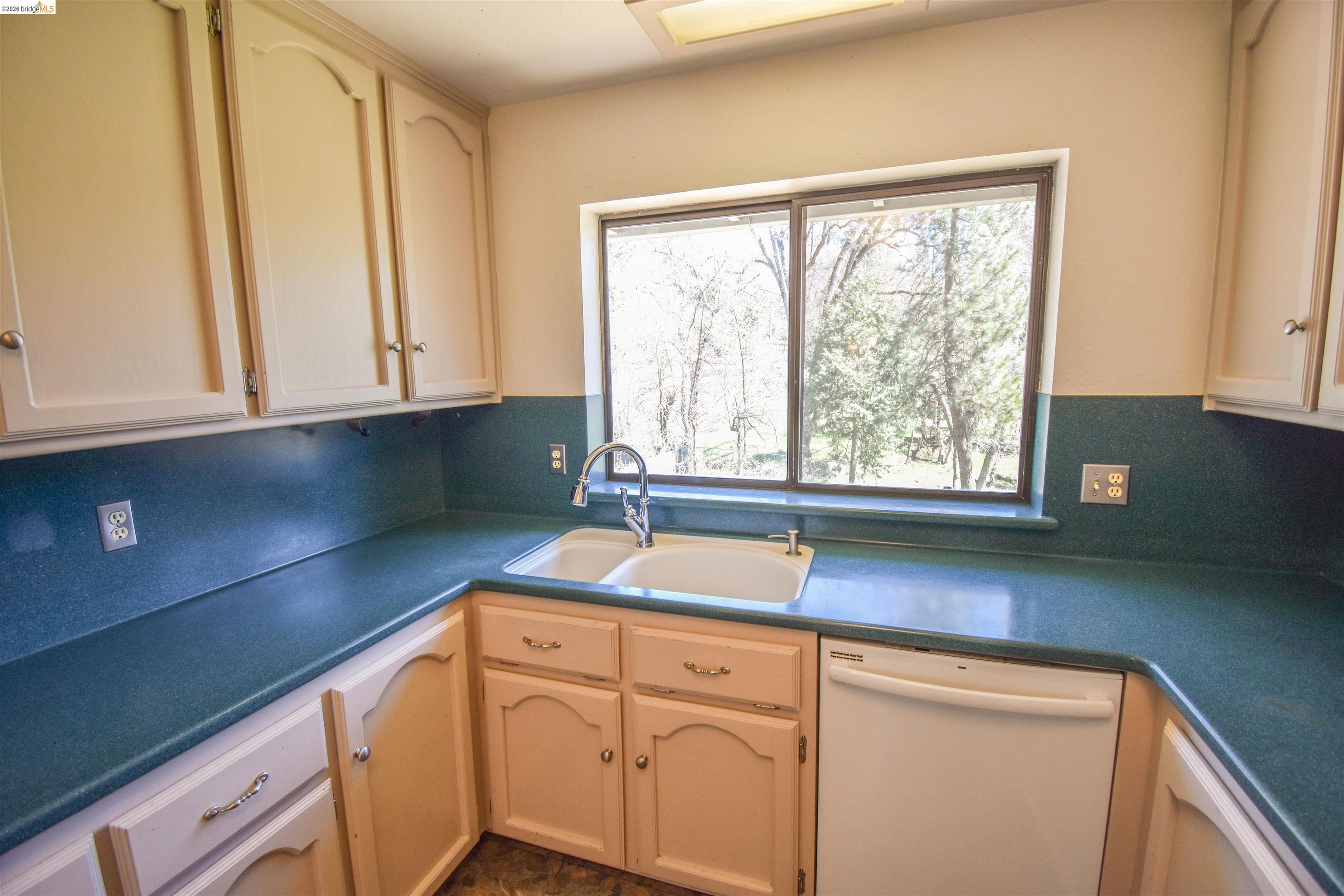 21515 Bellview Creek Road Sonora, CA 95370 - Photo 11 of 31 Kitchen featuring dishwasher and dark countertops
