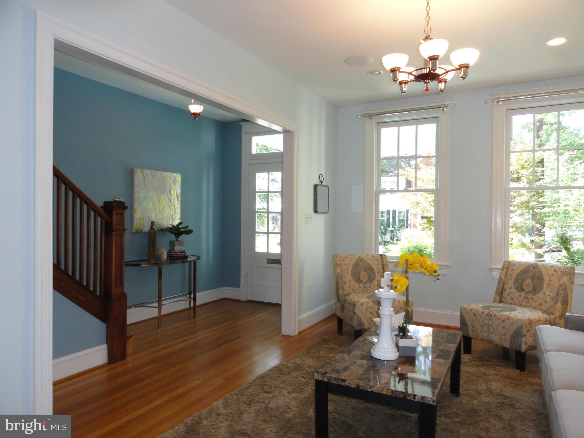 2443 Tunlaw Road Northwest Washington, DC 20007 - Photo 4 of 30 Front Hall and Living Room