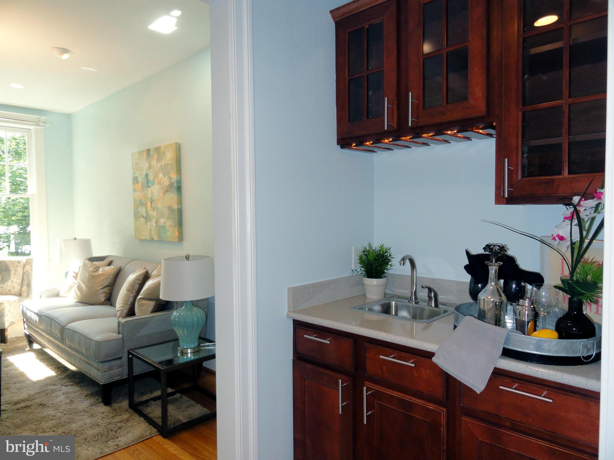 2443 Tunlaw Road Northwest Washington, DC 20007 - Photo 6 of 30 Wet Bar w/custom cabinetry
