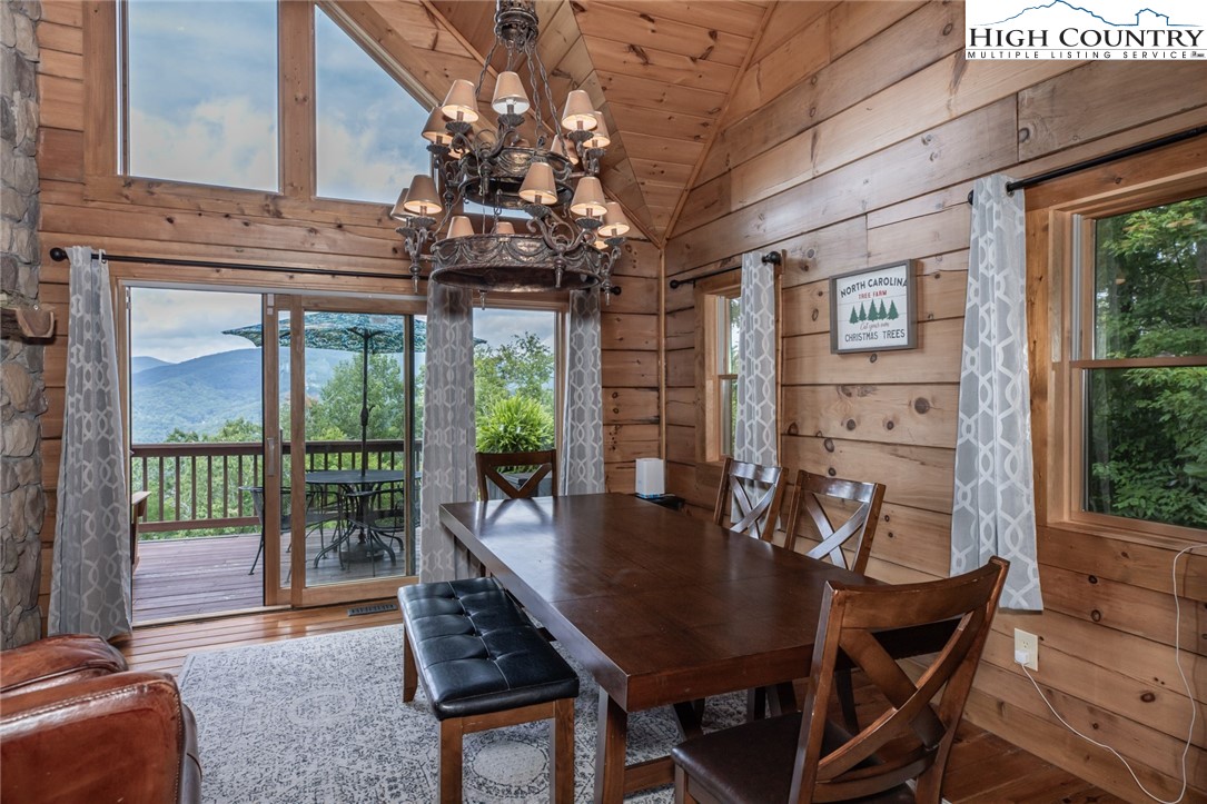 595 Little Squirrel Creek Road Newland, NC 28657 - Photo 11 of 49 a view of a dining room with furniture window and outside view