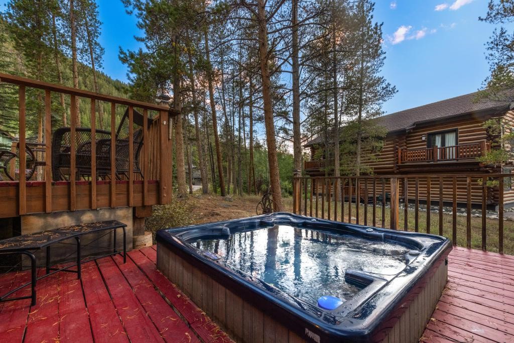 82 Lenawee Lane Keystone, CO 80435 - Photo 39 of 39 a view of a roof deck with wooden floor and fence