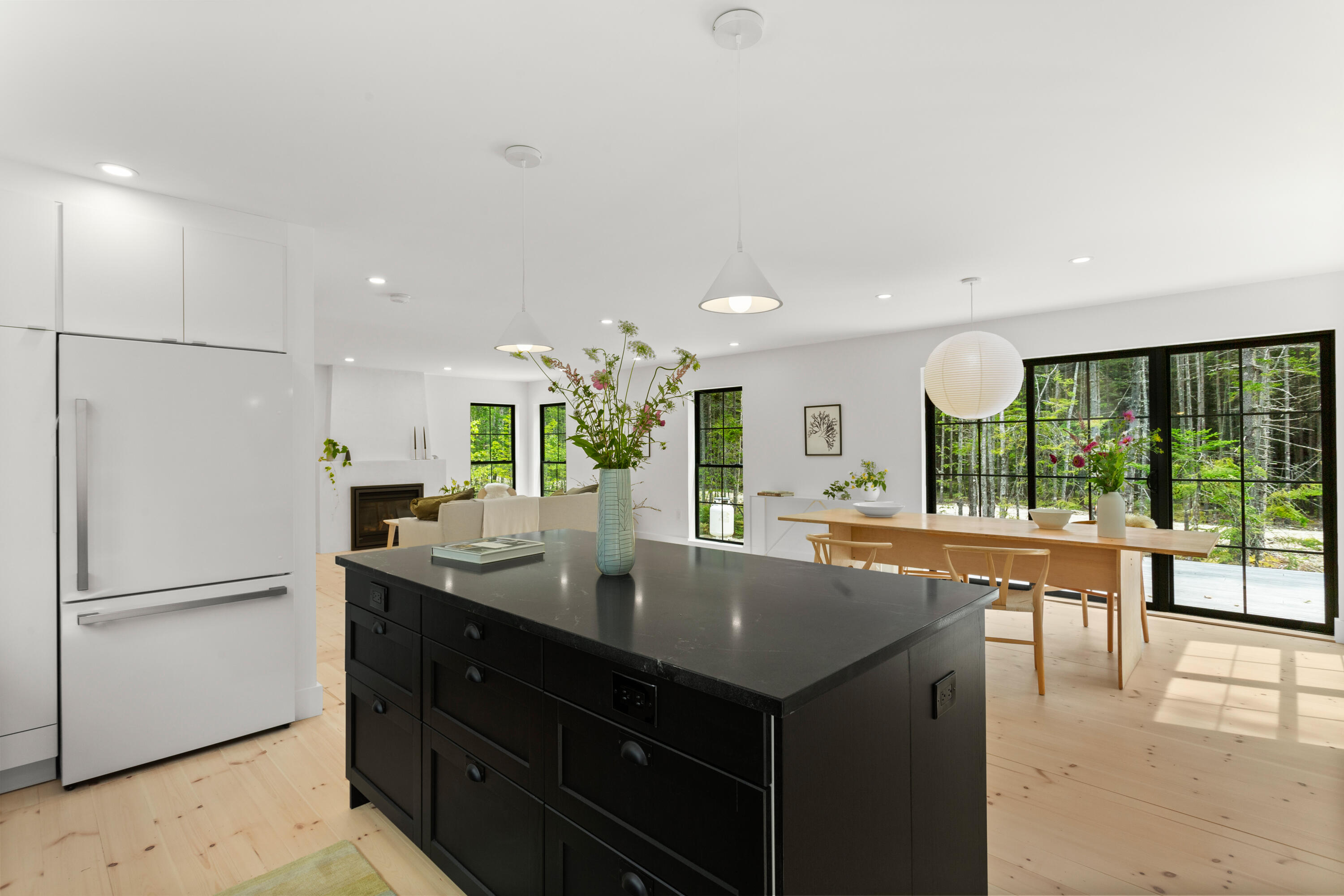 117 Flye Point Road Brooklin, ME 04616 - Photo 8 of 54 Kitchen view across living area