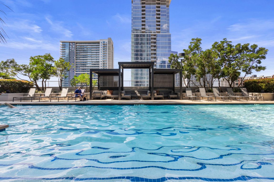360 Nueces Street, Unit 3904 Austin, TX 78701 - Photo 22 of 32 a front view of a building with outdoor seating