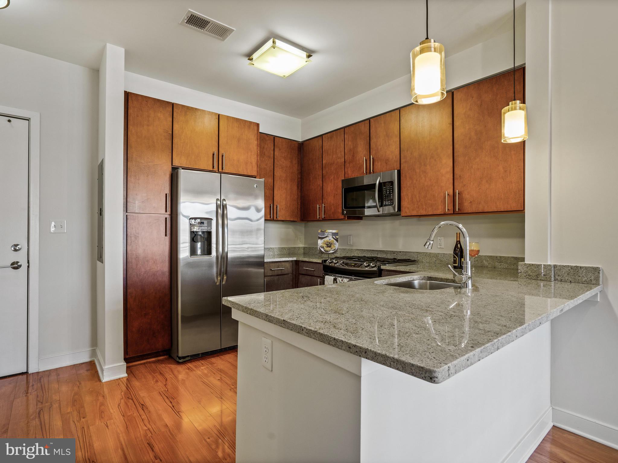 8005 13th Street, Unit 304 Silver Spring, MD 20910 - Photo 13 of 31 Granite Counter Tops & plenty of cabinet space.