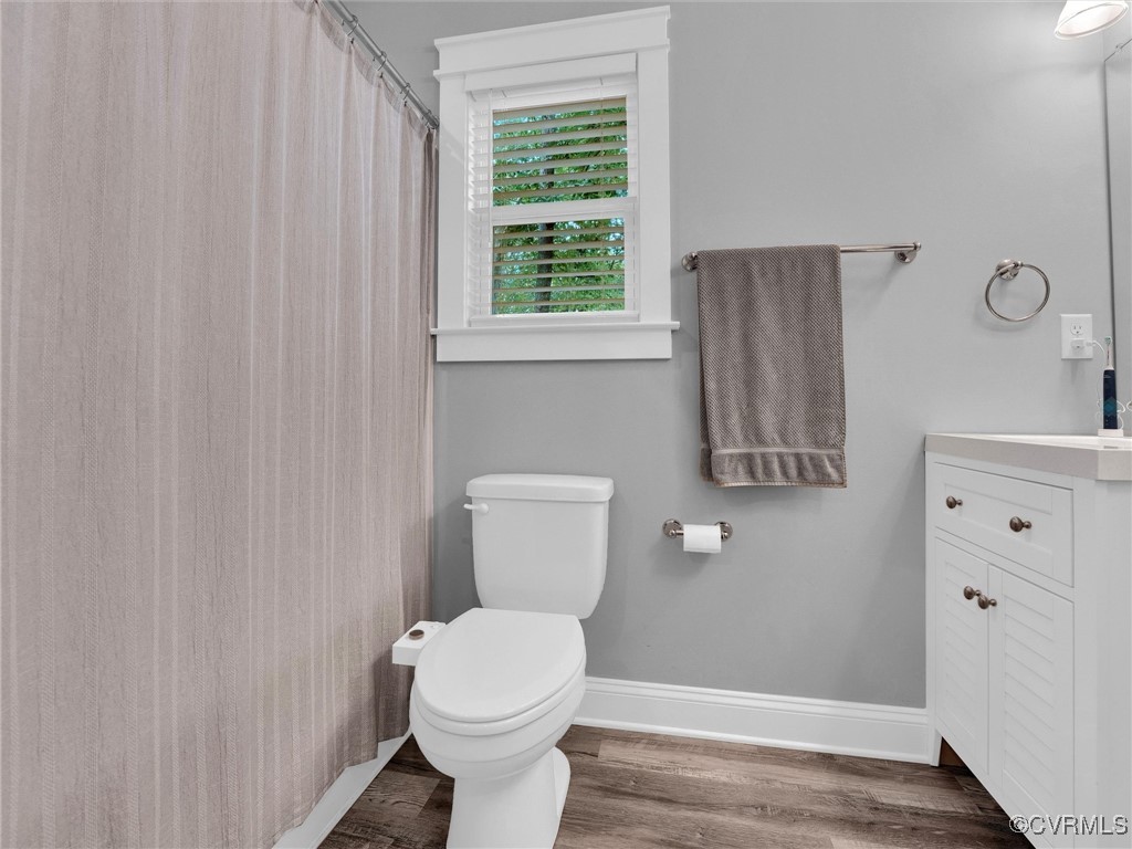5440 New Line Road Gum Spring, VA 23065 - Photo 17 of 28 a bathroom with a toilet a sink and a window