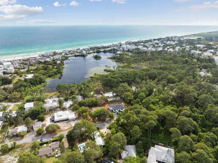 an aerial view of residential building with parking space