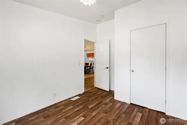 an aerial view of a house with outdoor space