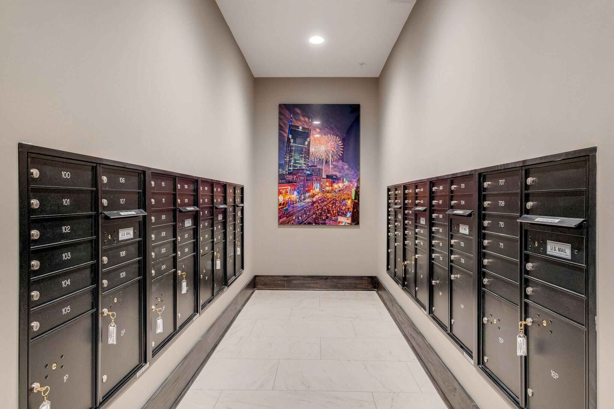 20 Rutledge Street, Unit 505 Nashville, TN 37210 - Photo 42 of 67 a view of a hallway with wooden floor in a room