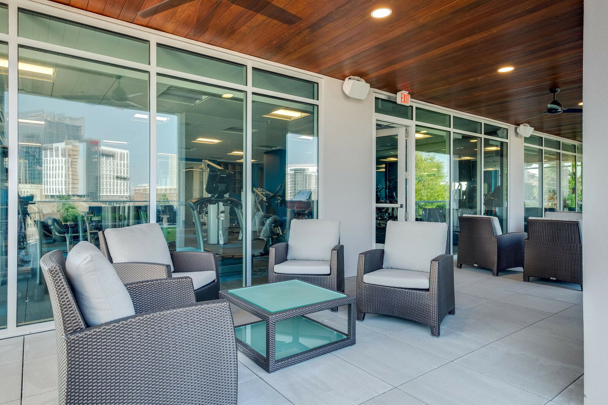 20 Rutledge Street, Unit 505 Nashville, TN 37210 - Photo 43 of 67 a balcony with furniture and a garden