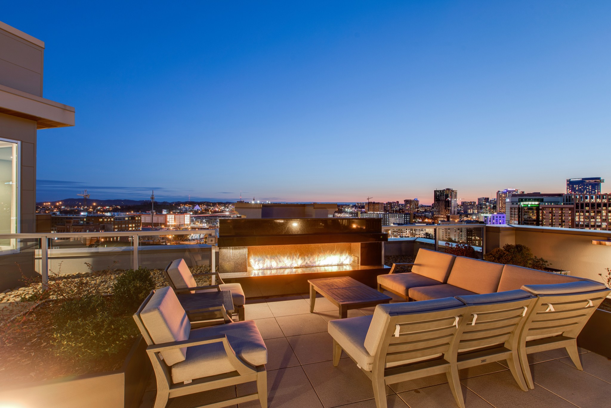 20 Rutledge Street, Unit 505 Nashville, TN 37210 - Photo 62 of 67 a terrace with outdoor seating and city view