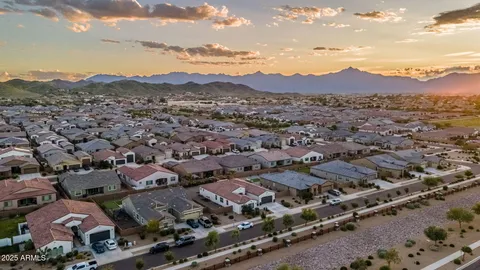 an aerial view of houses with outdoor space