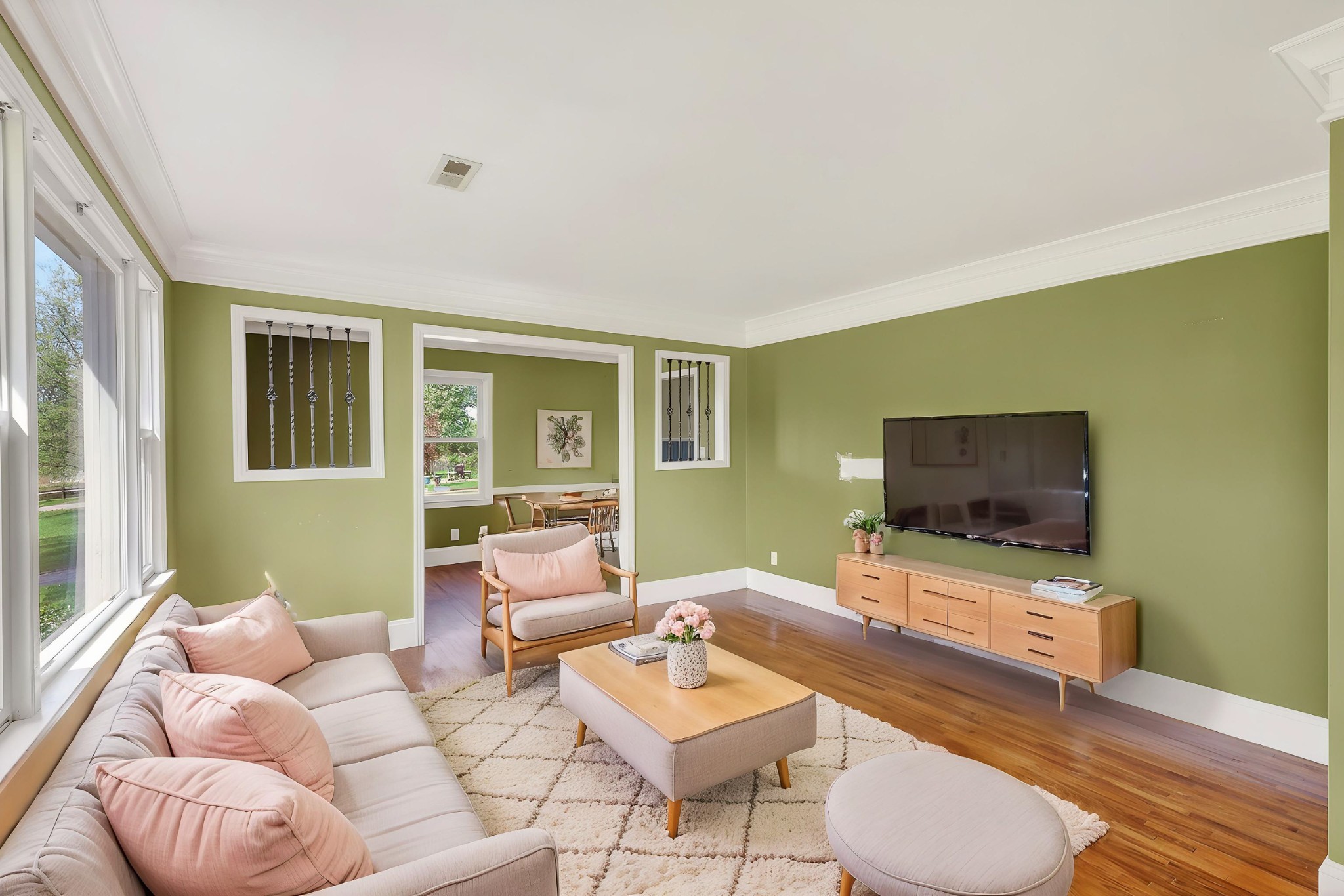 4676 Harpeth-Peytonsville Road Thompson's Station, TN 37179 - Photo 58 of 84 a living room with furniture and a flat screen tv