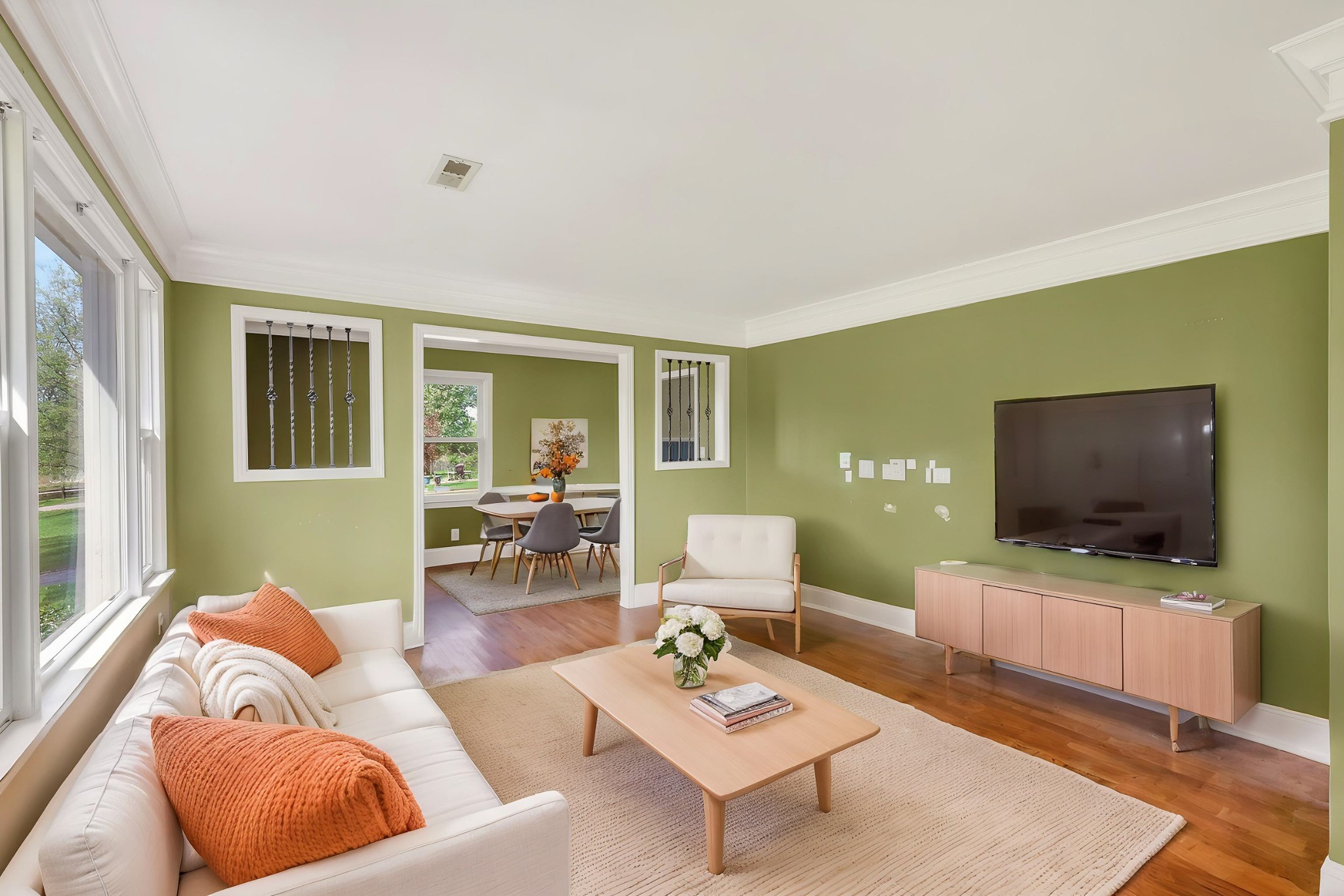 4676 Harpeth-Peytonsville Road Thompson's Station, TN 37179 - Photo 72 of 84 a living room with furniture and a flat screen tv