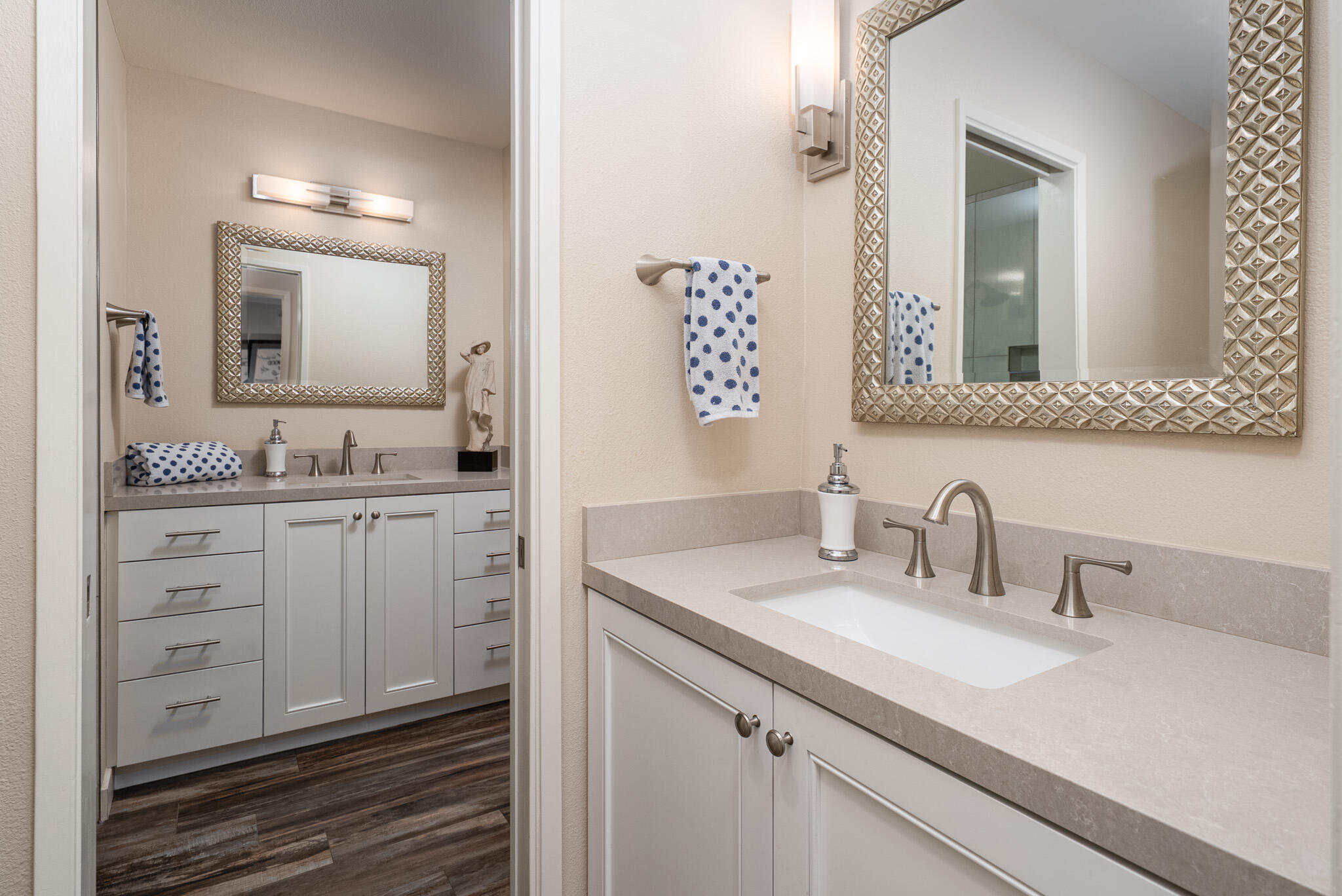 6 Sunrise Drive Rancho Mirage, CA 92270 - Photo 31 of 48 a bathroom with a sink and a mirror