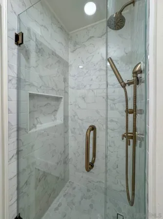 a bathroom with a shower