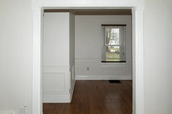 a view of wooden door