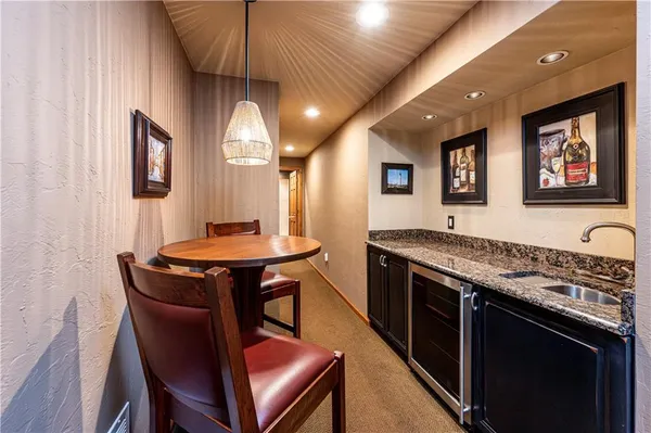 a balcony with furniture