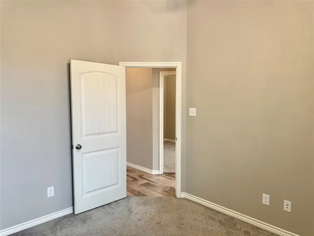 an empty room with closet