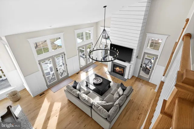 a view of a dining room with furniture and window