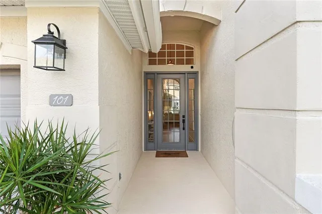a view of front door of house