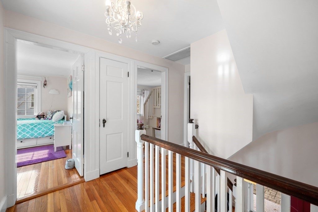 63 Standish Road Milton, MA 02186 - Photo 14 of 38 a view of a hallway view with wooden floor and staircase