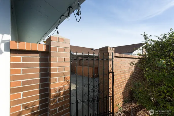 a view of a building from a balcony