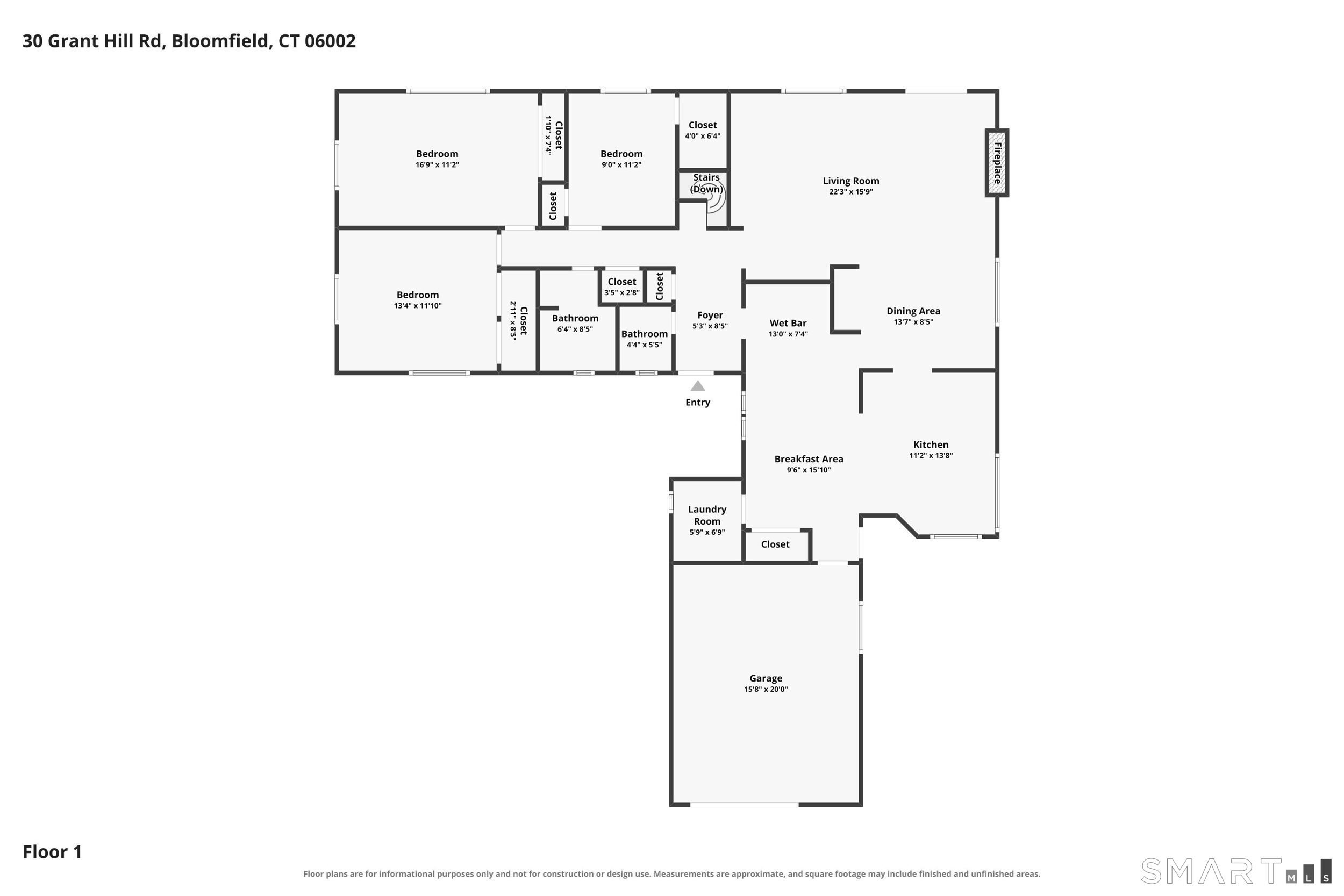 30 Grant Hill Road Bloomfield, CT 06002 - Photo 39 of 40 Main Level floor plan