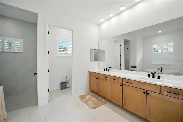 a bathroom with a shower
