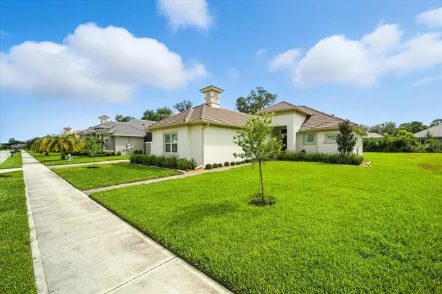 a house view with a garden space