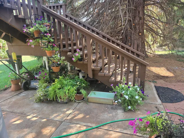 a bathroom with a sink vanity and mirror