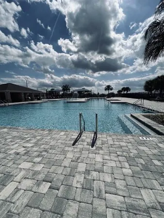 a view of a lake with outside space