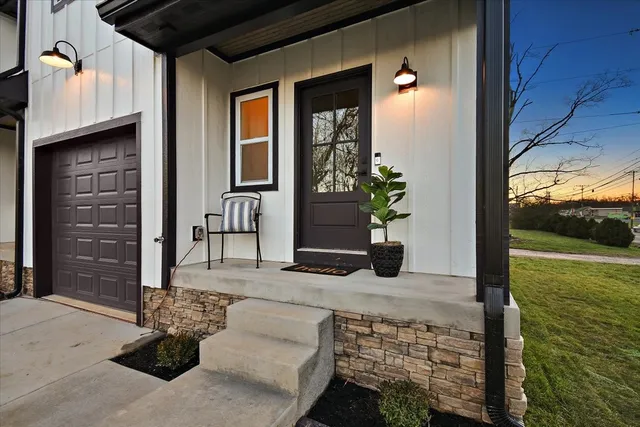 a building outdoor space with patio furniture