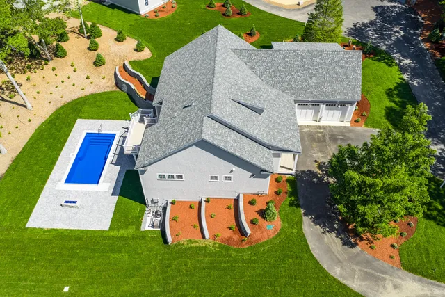 an aerial view of a house