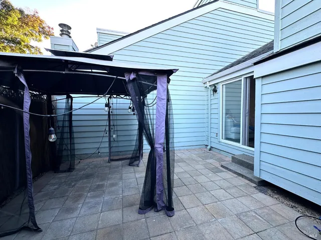 a view of a porch with a sink