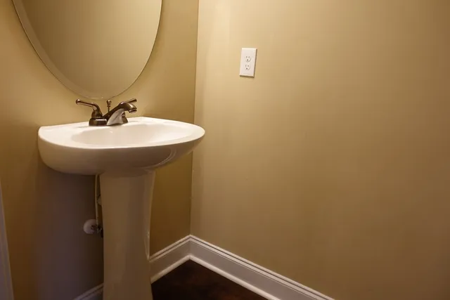 a close view of a toilet in bathroom