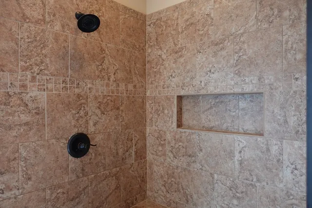 a view of a room with racks on the wall