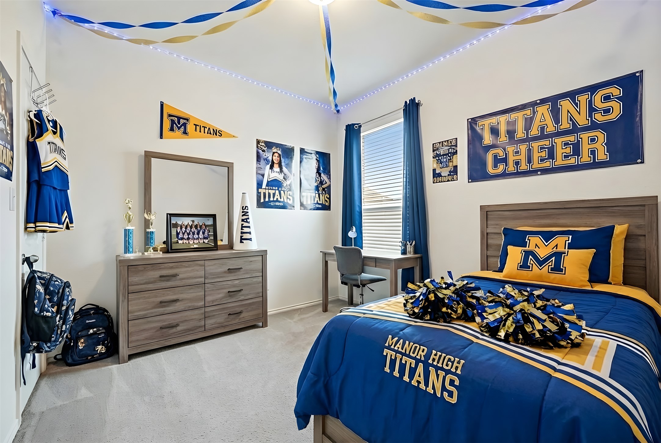 13917 Inaugural Street Manor, TX 78653 - Photo 12 of 39 Carpeted bedroom with baseboards and a ceiling fan