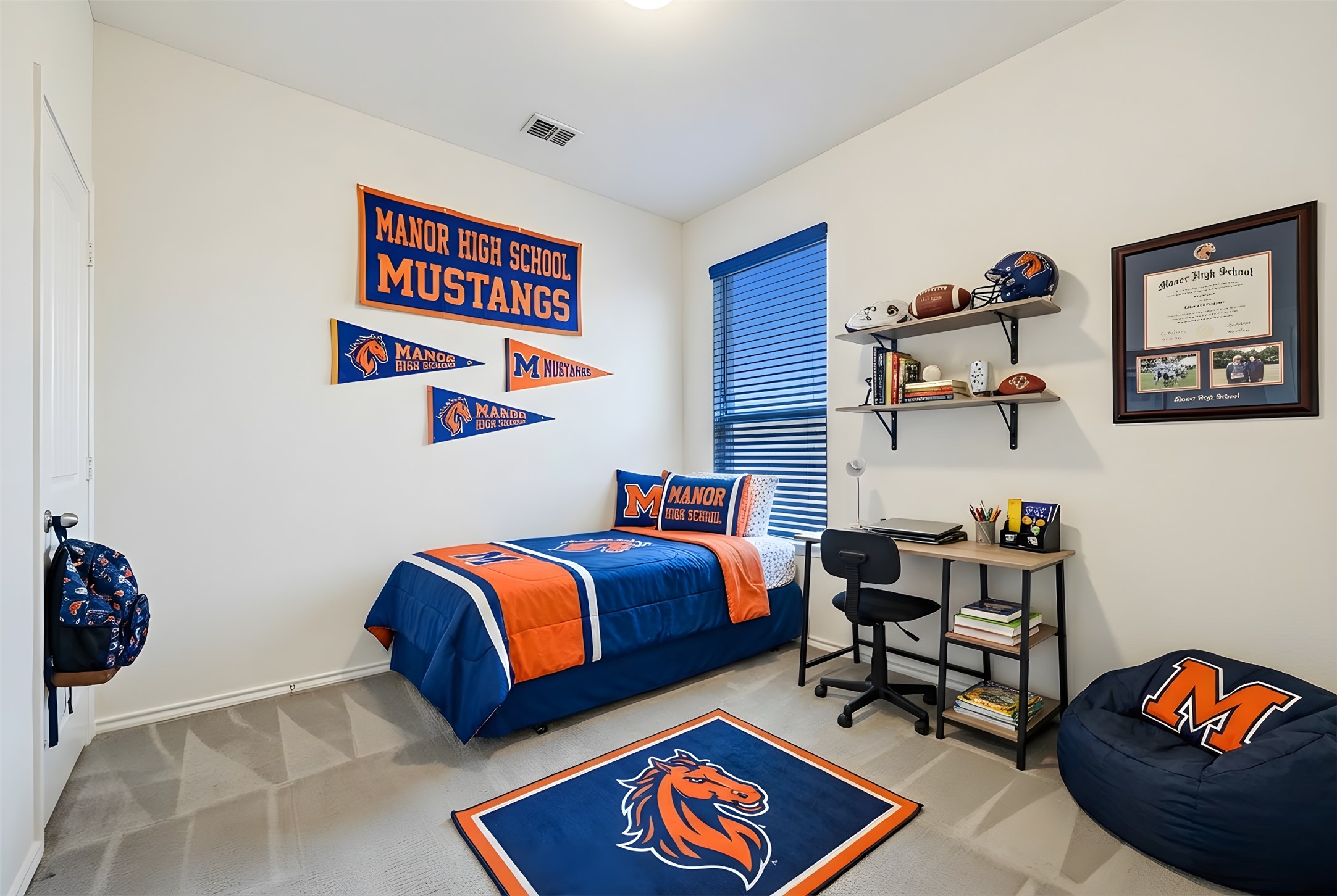 13917 Inaugural Street Manor, TX 78653 - Photo 13 of 39 Bedroom with light colored carpet