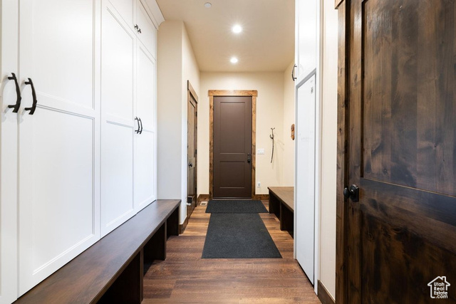 6117 North Rocky Ridge Road Peoa, UT 84061 - Photo 69 of 83 Mudroom with dark hardwood / wood-style flooring