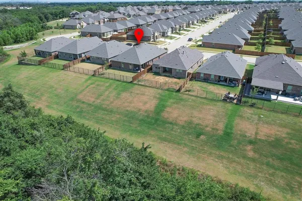 an aerial view of a house