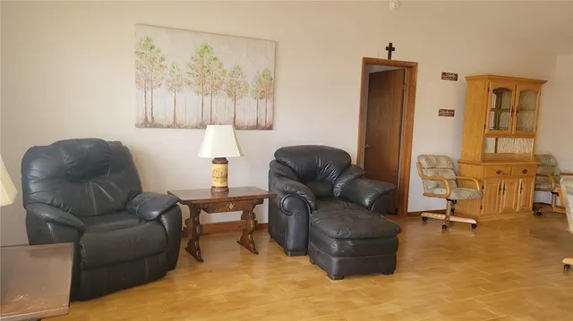 a living room with furniture