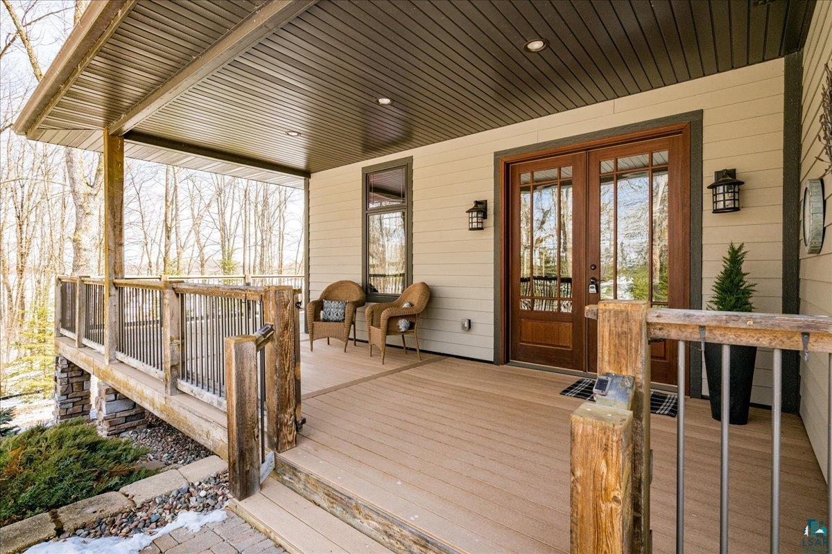 92598 Spells Road Sturgeon Lake, MN 55783 - Photo 45 of 60 Wooden terrace featuring french doors