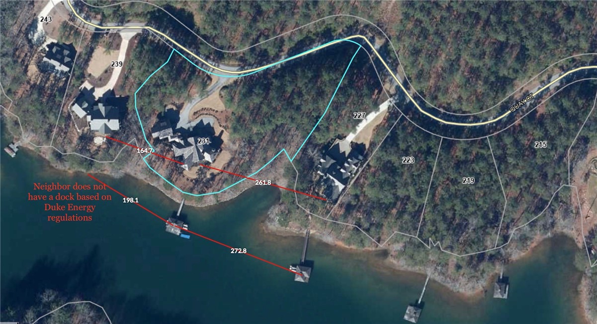 231 Quay Court Sunset, SC 29685 - Photo 48 of 48 This aerial view shows the property with the second lot and privacy of the home