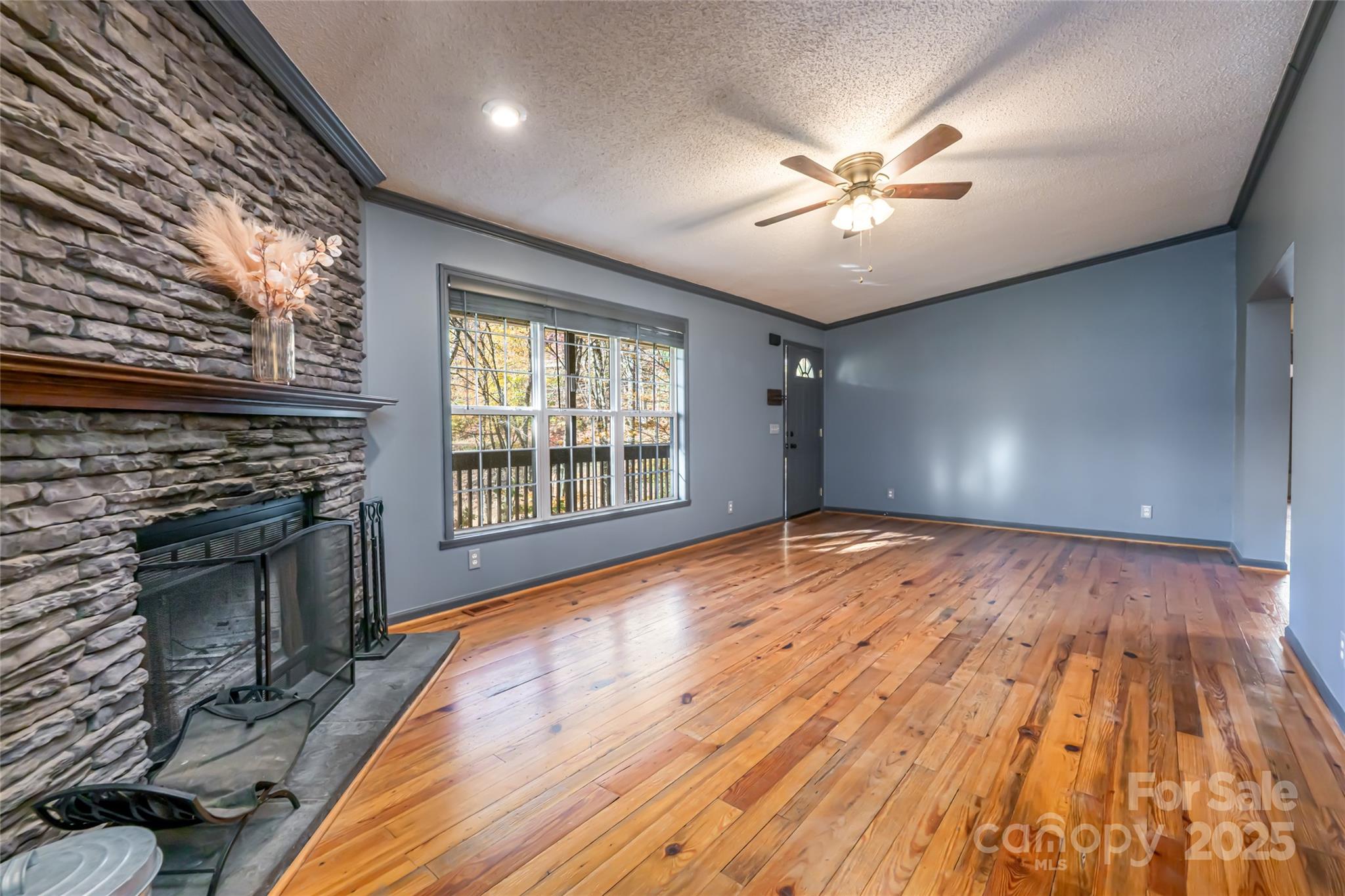 334 Foxden Road Mars Hill, NC 28754 - Photo 24 of 43 a view of an empty room with a fireplace and a window