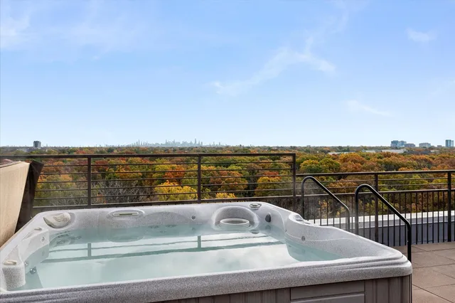 a view of terrace with city view